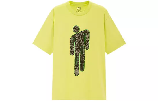 Футболка с логотипом X Takashi Murakami Flower Skulls зеленая Uniqlo