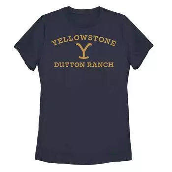 Футболка с логотипом Yellowstone Dutton Ranch для юниоров Licensed Character, темно-синий
