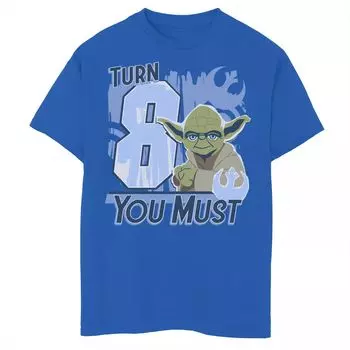Футболка с логотипом You Must Rebel для мальчиков 8–20 лет «Звездные войны: Йода, 8-й поворот» и графическим рисунком Star Wars