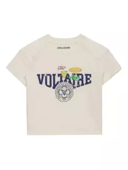 Футболка с логотипом Zadig & Voltaire Kids, бежевый