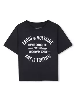 Футболка с логотипом Zadig & Voltaire Kids, черный