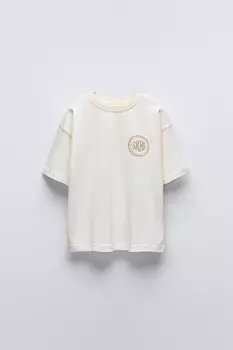 Футболка с логотипом ZARA, экрю