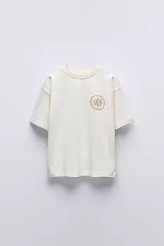 Футболка с логотипом ZARA, экрю