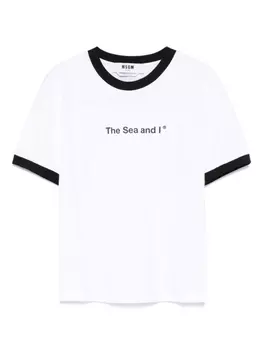 Футболка с лозунгом MSGM, белый