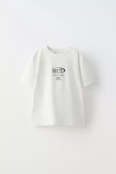 Футболка с лозунгом ZARA, белый