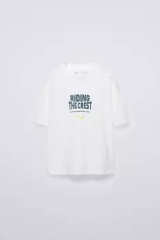 Футболка с лозунгом ZARA, белый