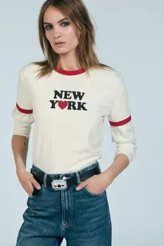Футболка с лозунгом ZARA, белый