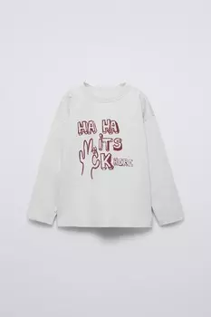 Футболка с лозунгом ZARA, лед