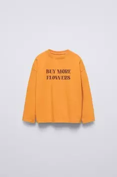 Футболка с лозунгом ZARA, оранжевый