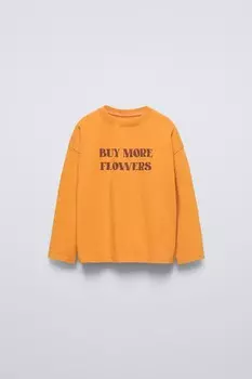 Футболка с лозунгом ZARA, оранжевый