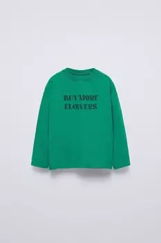 Футболка с лозунгом ZARA, зеленый