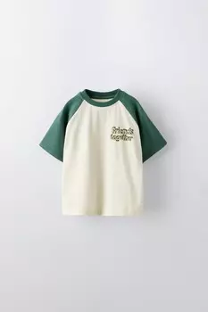 Футболка с лозунгом ZARA, зеленый