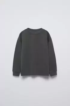 Футболка с лозуном из тяжелого джерси ZARA, антрацитово-серый