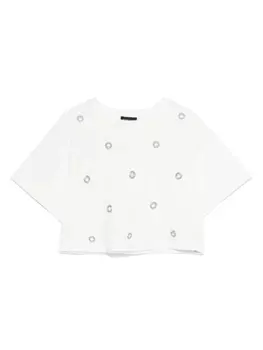 Футболка с люверсами Monnalisa, белый