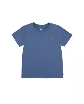 Футболка с маленьким логотипом для девочек Batwing Levi's, синий