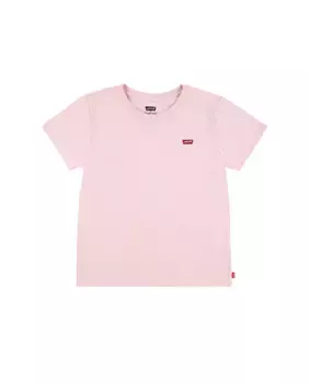 Футболка с маленьким логотипом для девочек Batwing Levi's, розовый