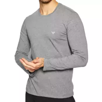 Футболка с маленьким логотипом Emporio Armani, серый