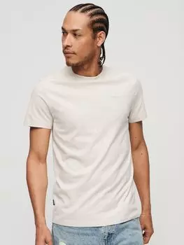 Футболка с маленьким логотипом Superdry Essential из органического хлопка, овсяно-кремовый цвет