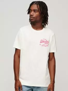 Футболка с маленьким логотипом Superdry Neon Vintage, экрю