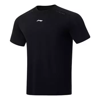Футболка с маленьким логотипом тренировочная футболка Li-Ning, черный