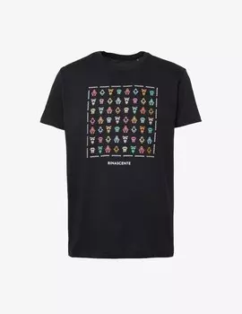 Футболка с маленькими красочными логотипами Rinascente, цвет Nero