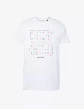 Футболка с маленькими красочными логотипами Rinascente, белый
