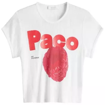 Футболка с малиной Paco Rabanne, белый