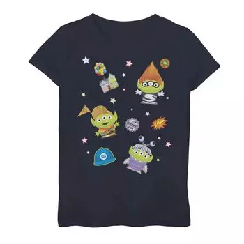 Футболка с мэшап-графикой Disney/Pixar для девочек 7–16 лет «Чужие» The Incredibles Up Monsters Inc. Disney / Pixar