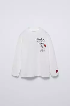 Футболка с матом гренингом из симпсонов ZARA, устрично-белый