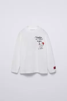 Футболка с матом гренингом из симпсонов ZARA, устрично-белый
