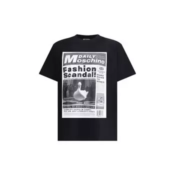 Футболка с макси-принтом Moschino, черный