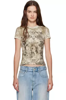 Футболка с медальоном Jean Paul Gaultier, бежевый