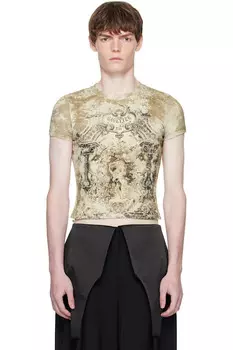 Футболка с медальоном Jean Paul Gaultier, бежевый