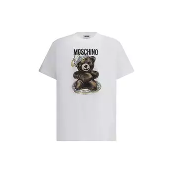 Футболка с медведем Moschino, белый