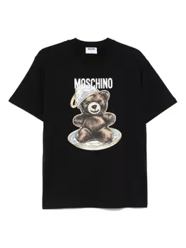 Футболка с медведем Moschino, черный