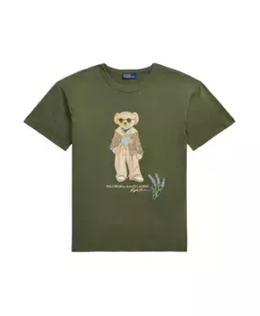 Футболка с медведем «Садовая дорожка» Polo Ralph Lauren, зеленый