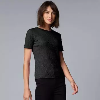 Футболка с мелким узором Simply Vera Vera Wang, черный