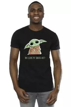 Футболка с мемом «Мандалорец Грогу Закуски» Star Wars, черный