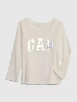 Футболка с металлическим логотипом Gap, бежевый
