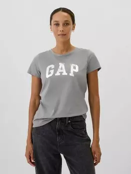 Футболка с металлическим логотипом Gap, серый