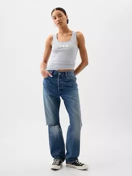 Футболка с металлическим логотипом Gap, серый