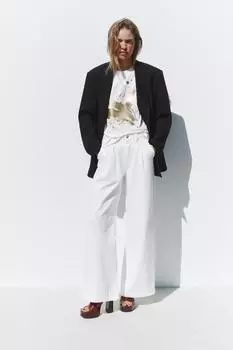 Футболка с металлическим рисунком ZARA, цвет Golden