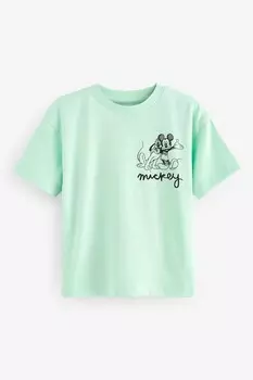 Футболка с Микки Маусом из 100% хлопка (3 мес 8 лет) Next, зеленый