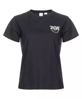Футболка с мини вышитым логотипом Love Birds Pinko, черный