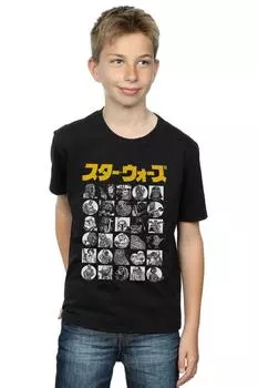 Футболка с миниатюрами персонажей Star Wars, черный