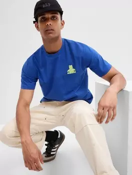 Футболка с мишкой Gap, синий