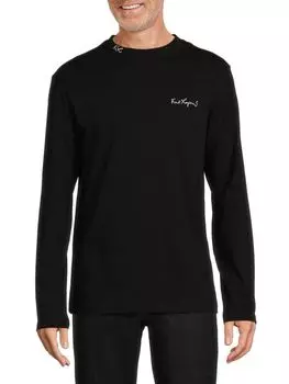 Футболка с многослойными рукавами и логотипом Karl Lagerfeld Paris, черный