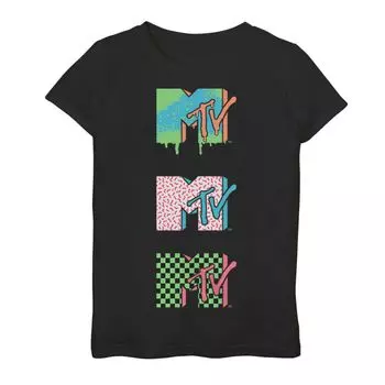 Футболка с многоуровневым рисунком и логотипом MTV для девочек Licensed Character