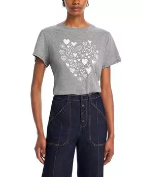 Футболка с множеством сердец Cinq Sept, серый