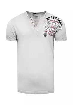 Футболка с модной планкой на пуговицах RUSTY NEAL, серый